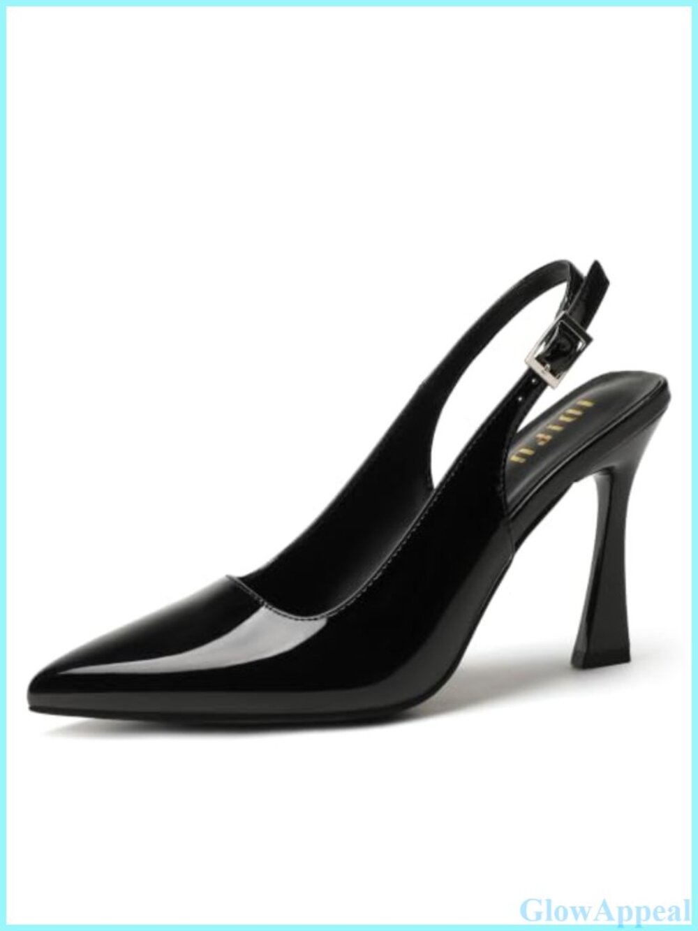 Pointed Toe Slingback Stiletto High Heel Pumps Faux Leather Formal Party